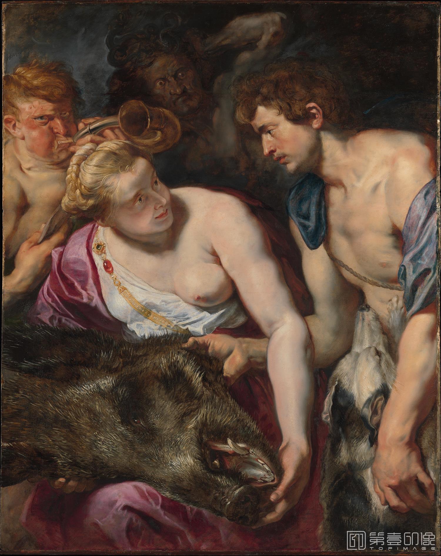 油画-美国纽约大都会美术馆油画藏画-Peter Paul RubensAtalanta and Meleager-1732